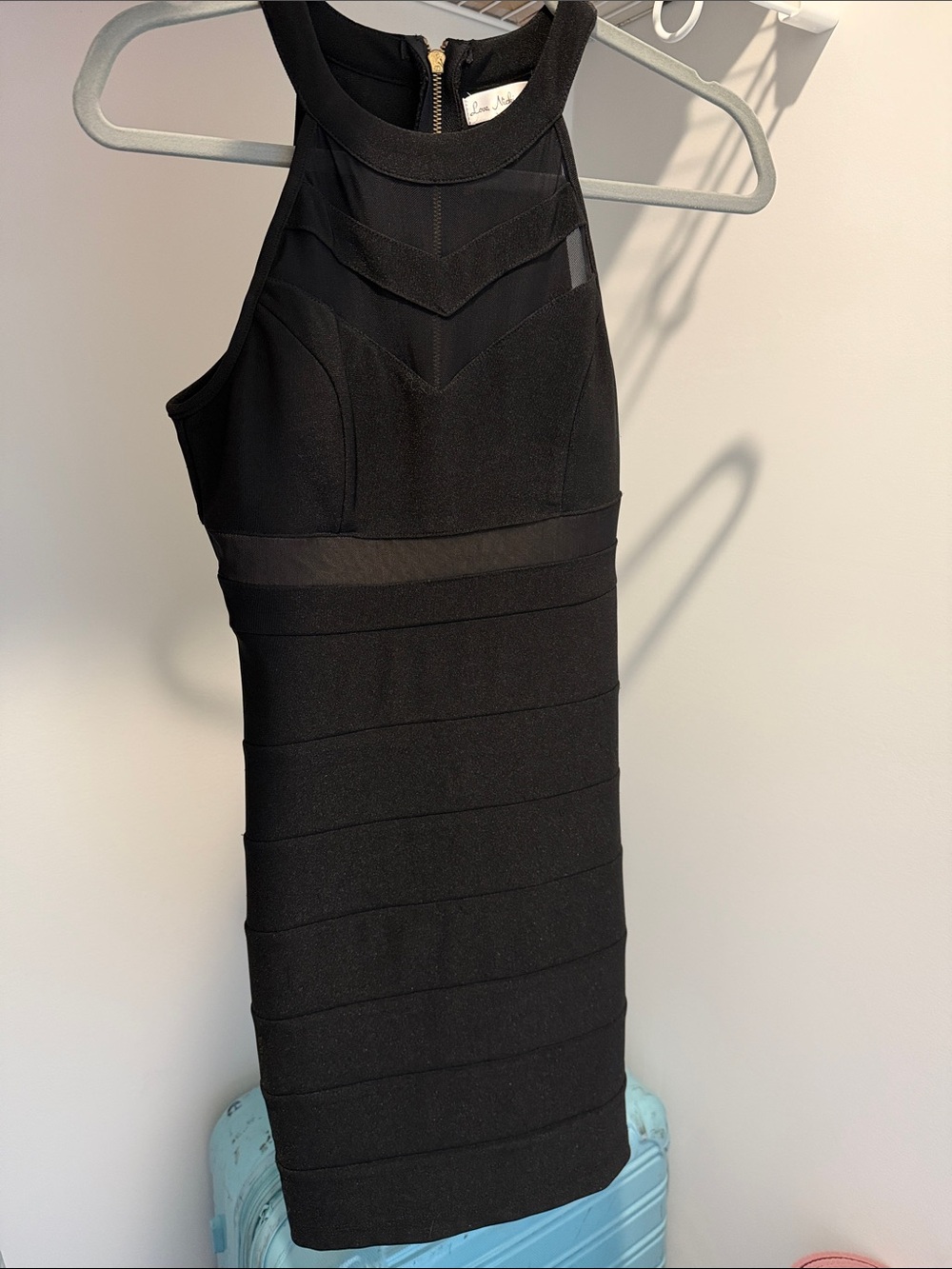 Women's Black Halter Bodycon Mini Dress